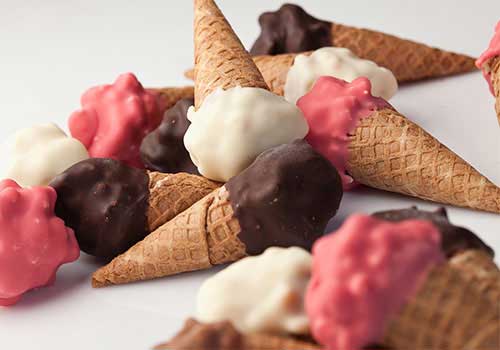 Waffle cone with ice cream